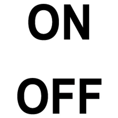 DECAL, ON/OFF .25" DIE CUT